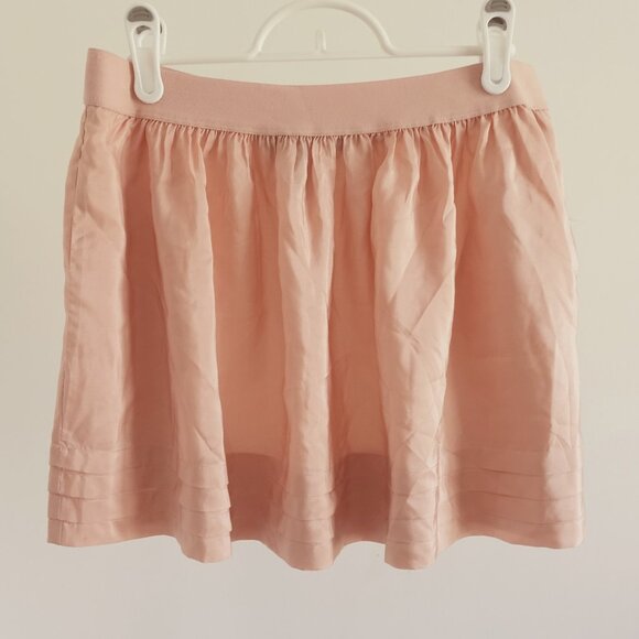 BCBG MAXAZRIA Women's Peach Pleated Mini Skirt - Picture 2 of 9